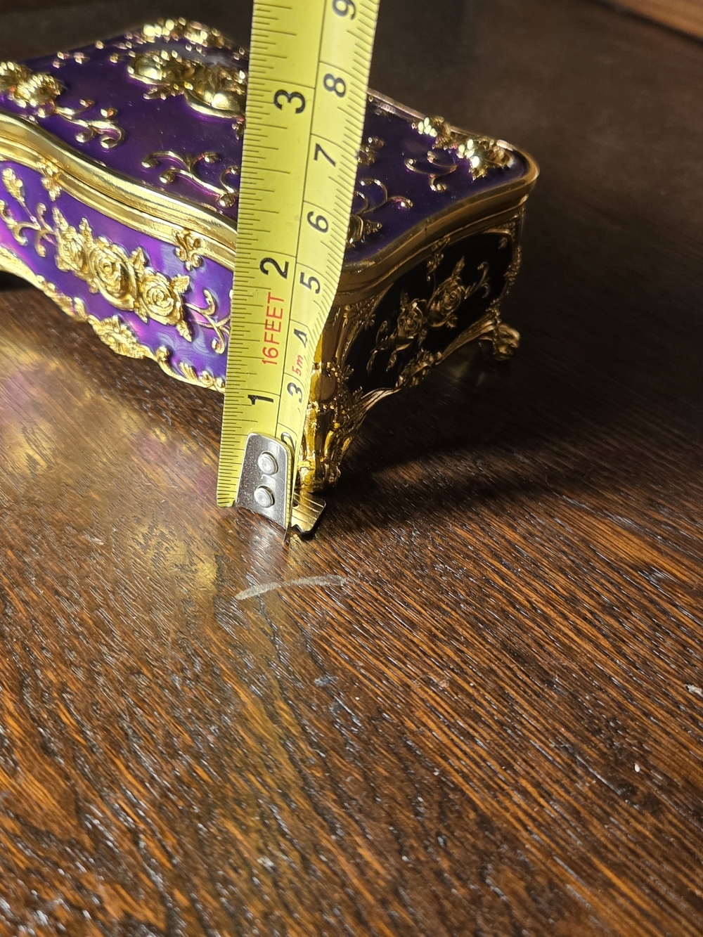 Purple and Gold Ornate Decorative Jewelry Music Box - Picture 10 of 10